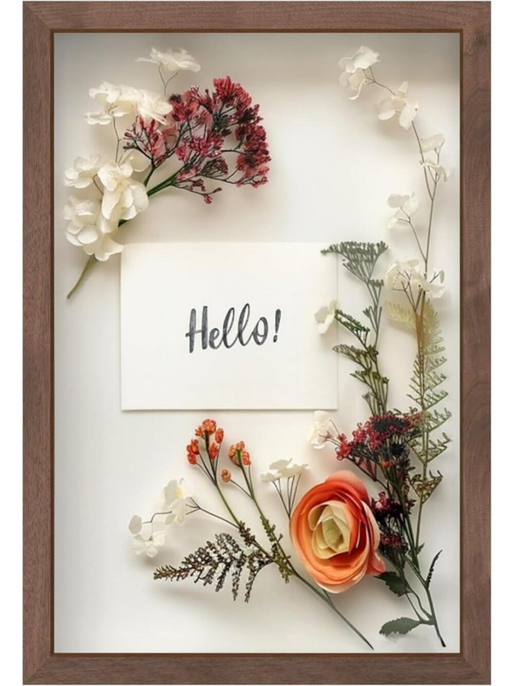12x18 Dark Oak Shadow Box Frame - Soft Felt Back, Tempered Glass, White Push